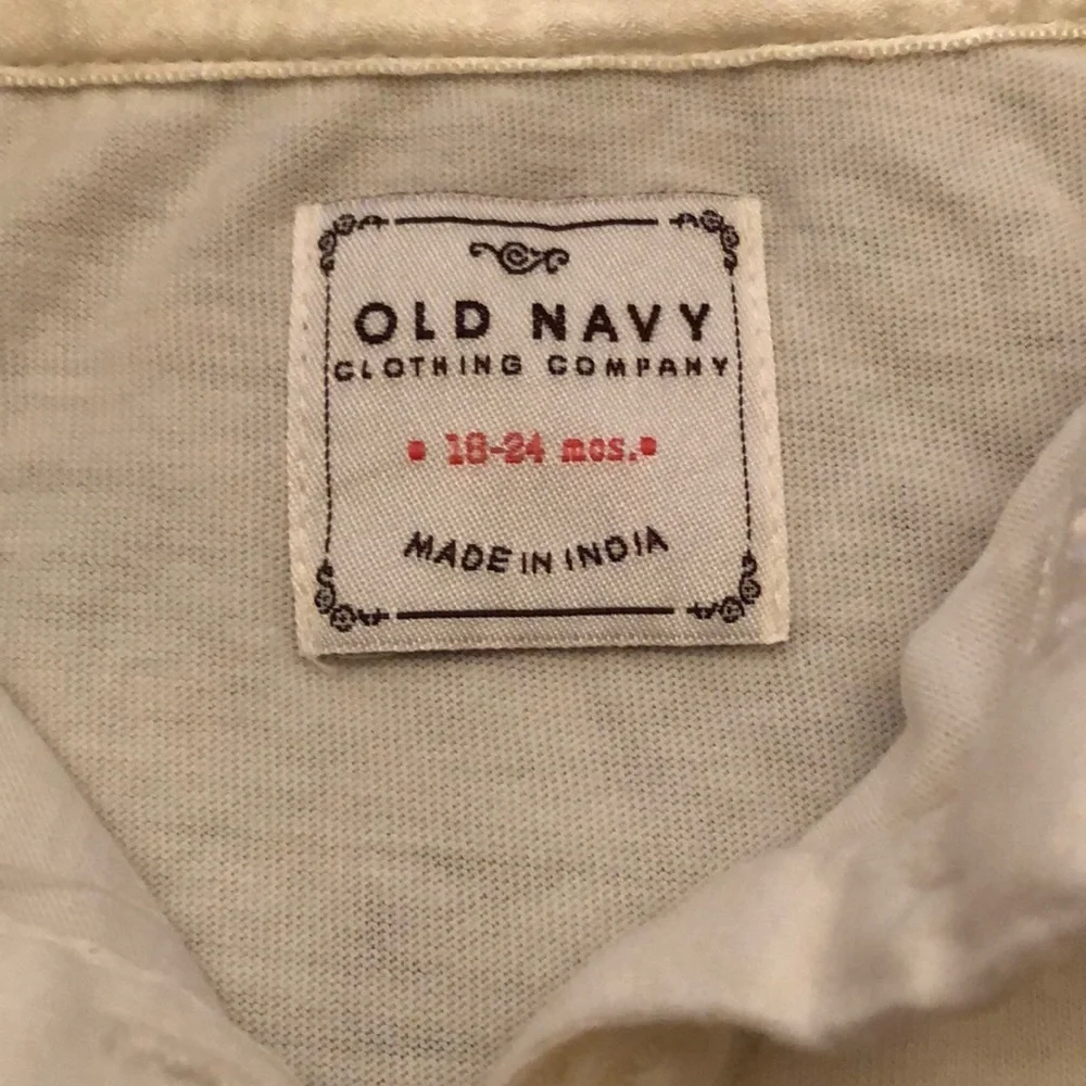 Old Navy Cream Polo Long Sleeve Size 18-24 months